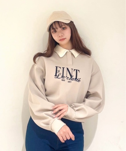 F i.n.t（フィント）の「フレンチロゴ刺繍クレリック衿スウェット/fint フィント（スウェット・レディース・ネイビー/ライトベージュ/ライトピンク・FREE）」の12枚目の写真