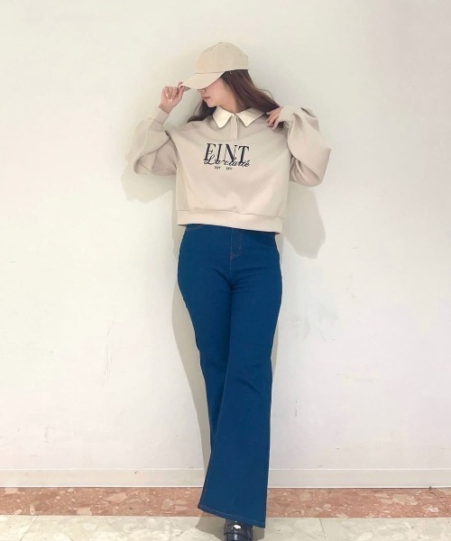 F i.n.t（フィント）の「フレンチロゴ刺繍クレリック衿スウェット/fint フィント（スウェット・レディース・ネイビー/ライトベージュ/ライトピンク・FREE）」の13枚目の写真