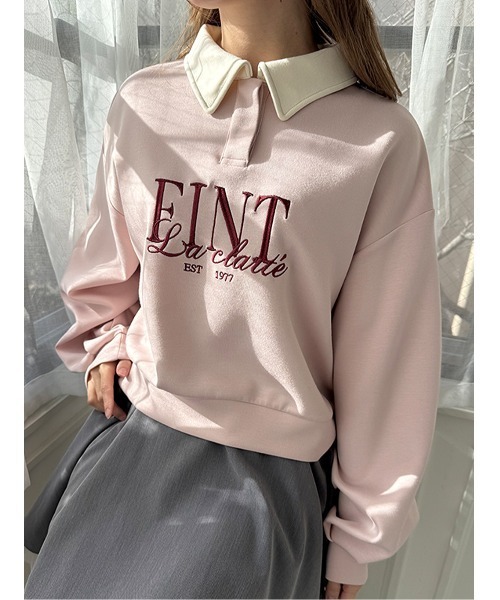 F i.n.t（フィント）の「フレンチロゴ刺繍クレリック衿スウェット/fint フィント（スウェット・レディース・ネイビー/ライトベージュ/ライトピンク・FREE）」の8枚目の写真
