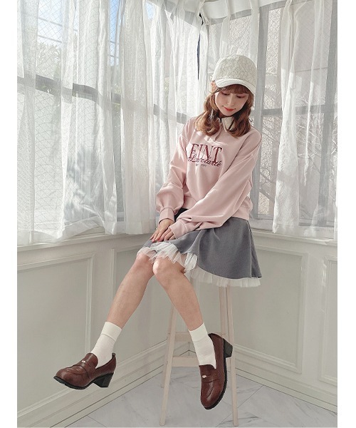 F i.n.t（フィント）の「フレンチロゴ刺繍クレリック衿スウェット/fint フィント（スウェット・レディース・ネイビー/ライトベージュ/ライトピンク・FREE）」の5枚目の写真