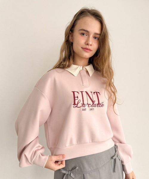 F i.n.t（フィント）の「フレンチロゴ刺繍クレリック衿スウェット/fint フィント（スウェット・レディース・ネイビー/ライトベージュ/ライトピンク・FREE）」の9枚目の写真
