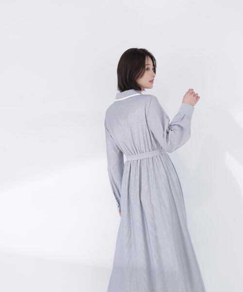 NATURAL BEAUTY BASIC（ナチュラルビューティーベーシック）の「◇ダブルカラーシャツワンピース（シャツワンピース・レディース・グレー系その他/ブルー系その他・P/S/MEDIUM）」の8枚目の写真