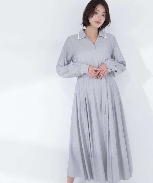 NATURAL BEAUTY BASIC（ナチュラルビューティーベーシック）の「◇ダブルカラーシャツワンピース（シャツワンピース・レディース・グレー系その他/ブルー系その他・P/S/MEDIUM）」の10枚目の写真