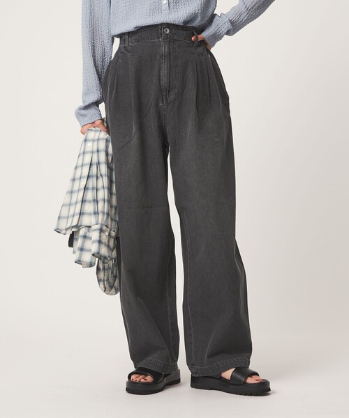 green label relaxing(グリーンレーベルリラクシング)の「【WEB限定】<at ease>カーブ デニム パンツ(デニムパンツ・レディース・オフホワイト/グレー/ライトブルー・FREE)」の2枚目の写真