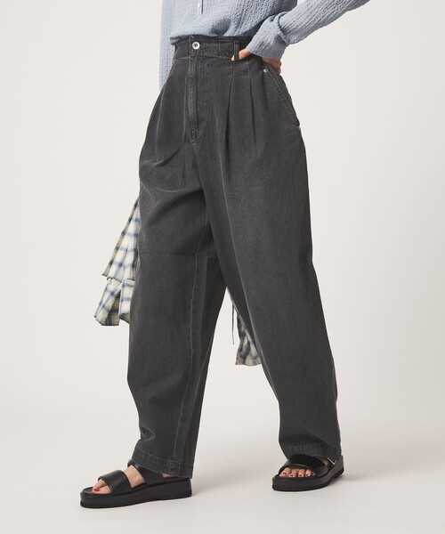 green label relaxing(グリーンレーベルリラクシング)の「【WEB限定】<at ease>カーブ デニム パンツ(デニムパンツ・レディース・オフホワイト/グレー/ライトブルー・FREE)」の4枚目の写真