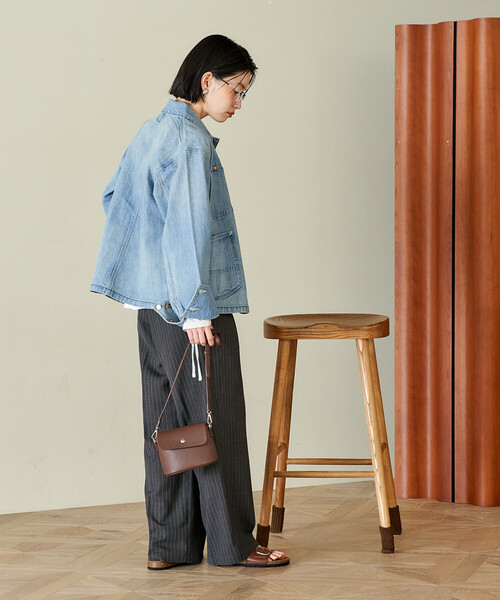 FREAK'S STORE（フリークスストア）の「Lee × FREAK'S STORE/リー 別注 SHORT LOCO JACKET/別注 ショート ロコジャケット（カバーオール・レディース・オフホワイト/ブルー/ネイビー・ﾌﾘ-）」の6枚目の写真