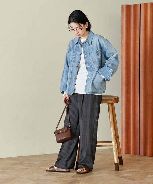 FREAK'S STORE（フリークスストア）の「Lee × FREAK'S STORE/リー 別注 SHORT LOCO JACKET/別注 ショート ロコジャケット（カバーオール・レディース・オフホワイト/ブルー/ネイビー・ﾌﾘ-）」の9枚目の写真