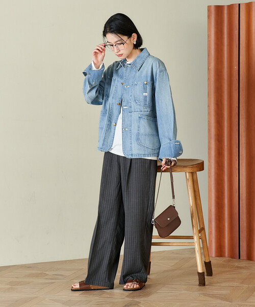 FREAK'S STORE（フリークスストア）の「Lee × FREAK'S STORE/リー 別注 SHORT LOCO JACKET/別注 ショート ロコジャケット（カバーオール・レディース・オフホワイト/ブルー/ネイビー・ﾌﾘ-）」の11枚目の写真