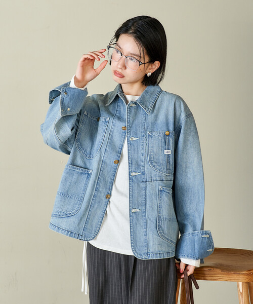 FREAK'S STORE（フリークスストア）の「Lee × FREAK'S STORE/リー 別注 SHORT LOCO JACKET/別注 ショート ロコジャケット（カバーオール・レディース・オフホワイト/ブルー/ネイビー・ﾌﾘ-）」の13枚目の写真
