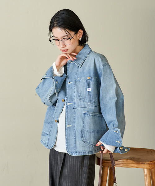 FREAK'S STORE（フリークスストア）の「Lee × FREAK'S STORE/リー 別注 SHORT LOCO JACKET/別注 ショート ロコジャケット（カバーオール・レディース・オフホワイト/ブルー/ネイビー・ﾌﾘ-）」の14枚目の写真