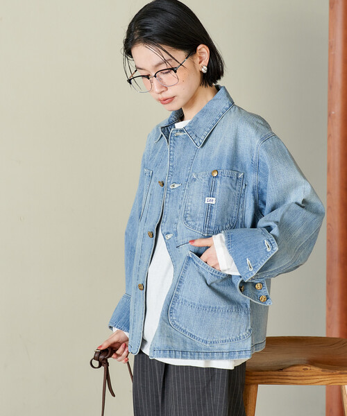 FREAK'S STORE（フリークスストア）の「Lee × FREAK'S STORE/リー 別注 SHORT LOCO JACKET/別注 ショート ロコジャケット（カバーオール・レディース・オフホワイト/ブルー/ネイビー・ﾌﾘ-）」の15枚目の写真