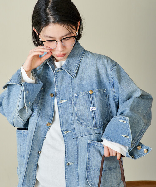 FREAK'S STORE（フリークスストア）の「Lee × FREAK'S STORE/リー 別注 SHORT LOCO JACKET/別注 ショート ロコジャケット（カバーオール・レディース・オフホワイト/ブルー/ネイビー・ﾌﾘ-）」の18枚目の写真