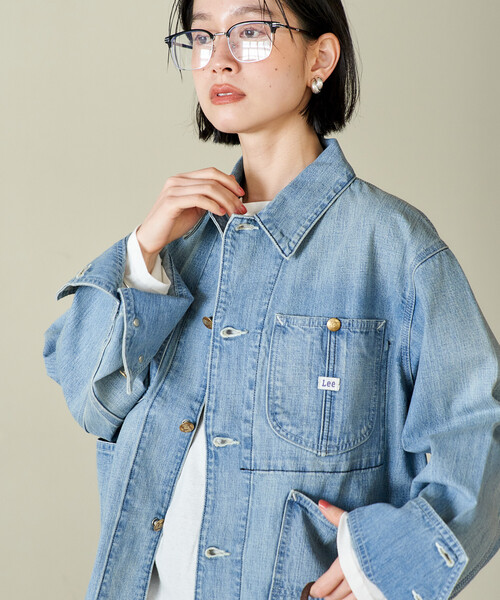 FREAK'S STORE（フリークスストア）の「Lee × FREAK'S STORE/リー 別注 SHORT LOCO JACKET/別注 ショート ロコジャケット（カバーオール・レディース・オフホワイト/ブルー/ネイビー・ﾌﾘ-）」の19枚目の写真