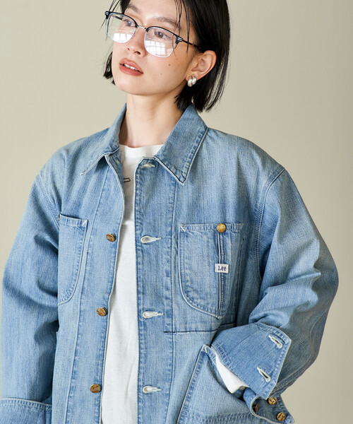 FREAK'S STORE（フリークスストア）の「Lee × FREAK'S STORE/リー 別注 SHORT LOCO JACKET/別注 ショート ロコジャケット（カバーオール・レディース・オフホワイト/ブルー/ネイビー・ﾌﾘ-）」の20枚目の写真