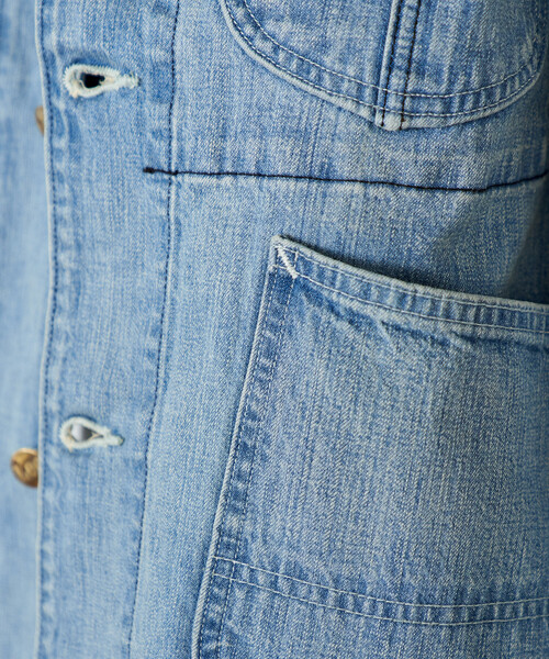 FREAK'S STORE（フリークスストア）の「Lee × FREAK'S STORE/リー 別注 SHORT LOCO JACKET/別注 ショート ロコジャケット（カバーオール・レディース・オフホワイト/ブルー/ネイビー・ﾌﾘ-）」の22枚目の写真