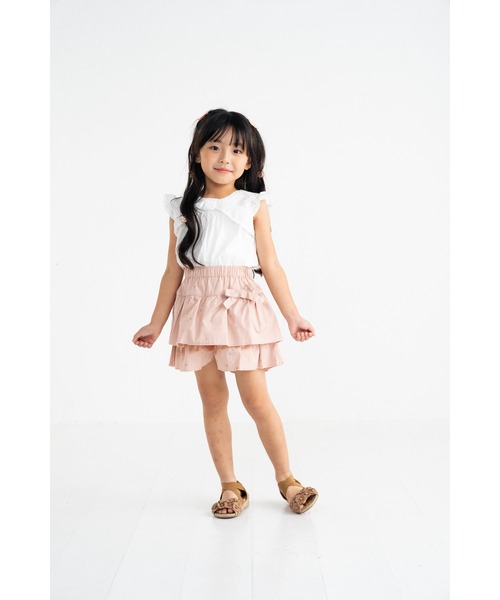 nino（ニノ）の「【綿100%】ラメハートプリントキュロットパンツ（その他パンツ・キッズ・ピンク/グレー・140cm/130cm）」の4枚目の写真