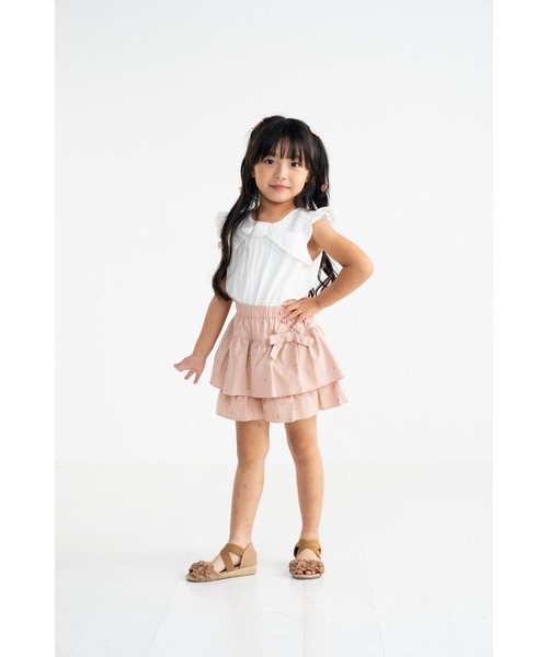 nino（ニノ）の「【綿100%】ラメハートプリントキュロットパンツ（その他パンツ・キッズ・ピンク/グレー・140cm/130cm）」の6枚目の写真