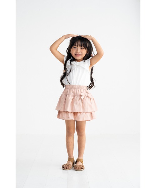 nino（ニノ）の「【綿100%】ラメハートプリントキュロットパンツ（その他パンツ・キッズ・ピンク/グレー・140cm/130cm）」の7枚目の写真