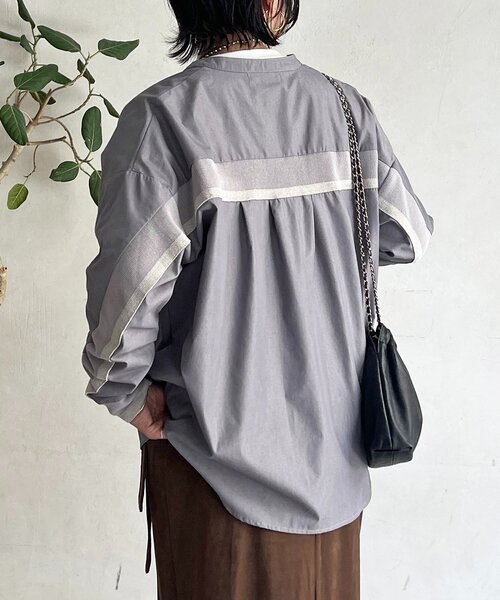 un dix cors(アンディコール)の「起毛バックテープシャツ(シャツ/ブラウス・レディース・グレー・FREE)」の1枚目の写真