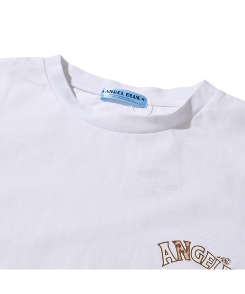 ADPOSION(アドポーション)の「【ANGEL BLUE / エンジェルブルー】ヒョウ柄袖プリントロングTシャツ(Tシャツ/カットソー・レディース・ホワイト/ネイビー/ブラック・FREE)」の7枚目の写真