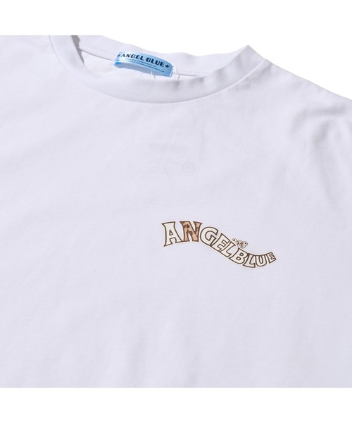 ADPOSION(アドポーション)の「【ANGEL BLUE / エンジェルブルー】ヒョウ柄袖プリントロングTシャツ(Tシャツ/カットソー・レディース・ホワイト/ネイビー/ブラック・FREE)」の8枚目の写真