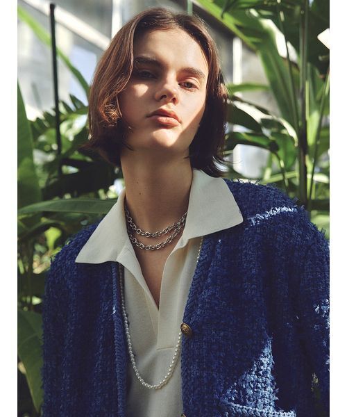 Mila Owen（ミラオーウェン）の「メタルリングパールロングネックレス（ネックレス・レディース・ホワイト/シルバー・F）」の5枚目の写真