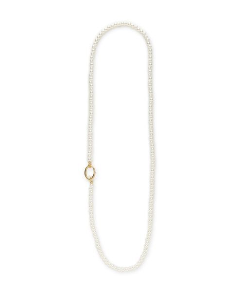 Mila Owen（ミラオーウェン）の「メタルリングパールロングネックレス（ネックレス・レディース・ホワイト/シルバー・F）」の6枚目の写真