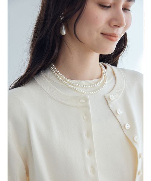 Mila Owen（ミラオーウェン）の「メタルリングパールロングネックレス（ネックレス・レディース・ホワイト/シルバー・F）」の10枚目の写真