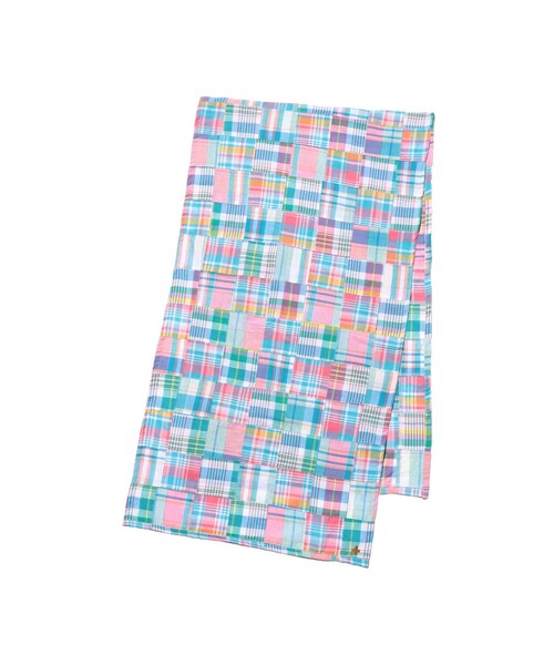 BEAMS PLUS（ビームスプラス）の「Stole Patch Works Madras（マフラー・メンズ・ネイビー/ピンク/ブラウン・ONE SIZE）」の13枚目の写真