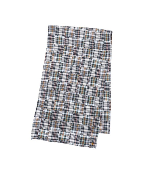 BEAMS PLUS（ビームスプラス）の「Stole Patch Works Madras（マフラー・メンズ・ネイビー/ピンク/ブラウン・ONE SIZE）」の19枚目の写真