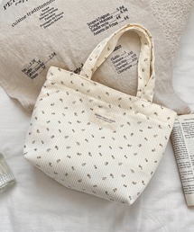 VIBGYOR（ヴィブジョー）の「Mignonjour/フラワー柄コーデュロイミニトートバッグ M2889（トートバッグ）」
