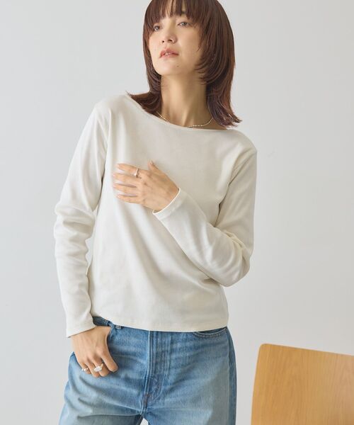 AMERICAN HOLIC(アメリカンホリック)の「【2WAY】スクエアネックプルオーバー(Tシャツ/カットソー・レディース・ホワイト系その他/チャコールグレー/アイボリー・L/M)」の15枚目の写真