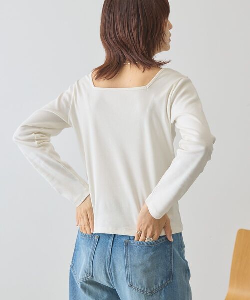 AMERICAN HOLIC(アメリカンホリック)の「【2WAY】スクエアネックプルオーバー(Tシャツ/カットソー・レディース・ホワイト系その他/チャコールグレー/アイボリー・L/M)」の16枚目の写真