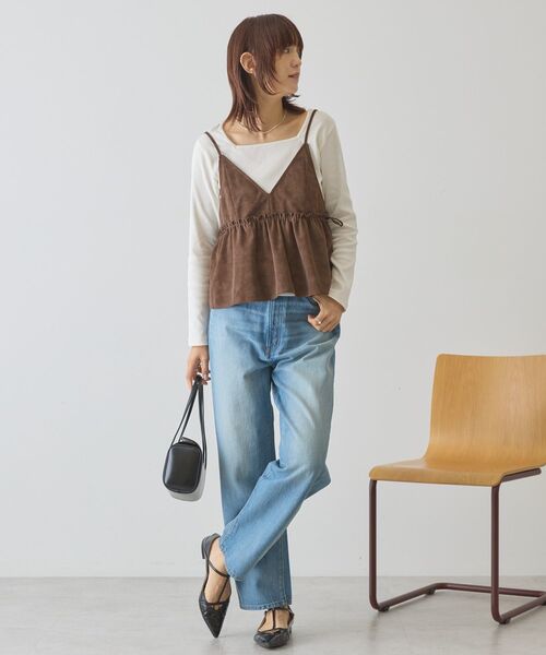 AMERICAN HOLIC(アメリカンホリック)の「【2WAY】スクエアネックプルオーバー(Tシャツ/カットソー・レディース・ホワイト系その他/チャコールグレー/アイボリー・L/M)」の17枚目の写真