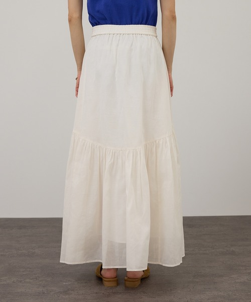 SALON adam et rope'（サロン アダム エ ロペ）の「【WEB限定】コットンオーガンジーギャザースカート（スカート・レディース・オフホワイト/ブラック/ベージュ系その他・FREE）」の12枚目の写真