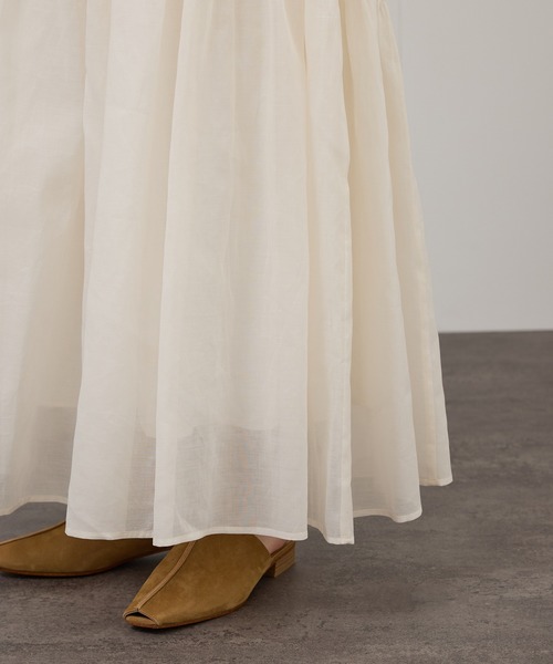 SALON adam et rope'（サロン アダム エ ロペ）の「【WEB限定】コットンオーガンジーギャザースカート（スカート・レディース・オフホワイト/ブラック/ベージュ系その他・FREE）」の14枚目の写真