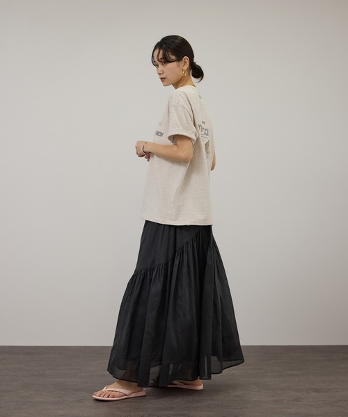 SALON adam et rope'（サロン アダム エ ロペ）の「【WEB限定】コットンオーガンジーギャザースカート（スカート・レディース・オフホワイト/ブラック/ベージュ系その他・FREE）」の18枚目の写真