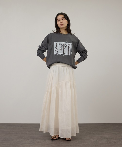 SALON adam et rope'（サロン アダム エ ロペ）の「【WEB限定】コットンオーガンジーギャザースカート（スカート・レディース・オフホワイト/ブラック/ベージュ系その他・FREE）」の21枚目の写真