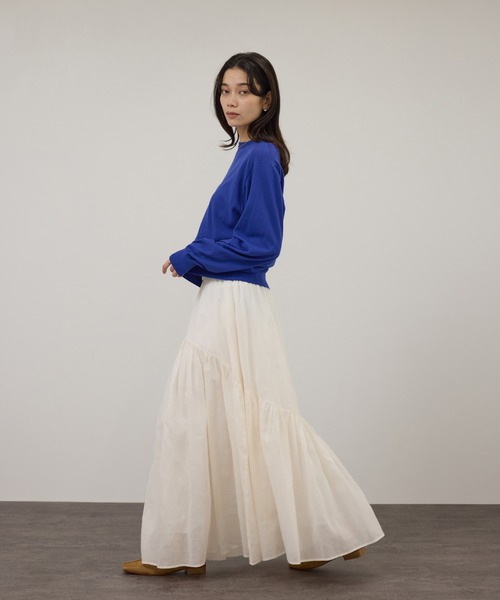 SALON adam et rope'（サロン アダム エ ロペ）の「【WEB限定】コットンオーガンジーギャザースカート（スカート・レディース・オフホワイト/ブラック/ベージュ系その他・FREE）」の22枚目の写真