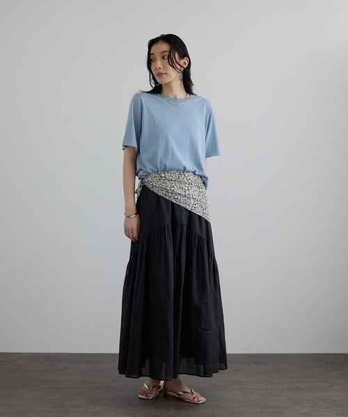 SALON adam et rope'（サロン アダム エ ロペ）の「コットンオーガンジーギャザースカート / イージーケア（スカート・レディース・オフホワイト/ブラック/ベージュ系その他・FREE）」の19枚目の写真