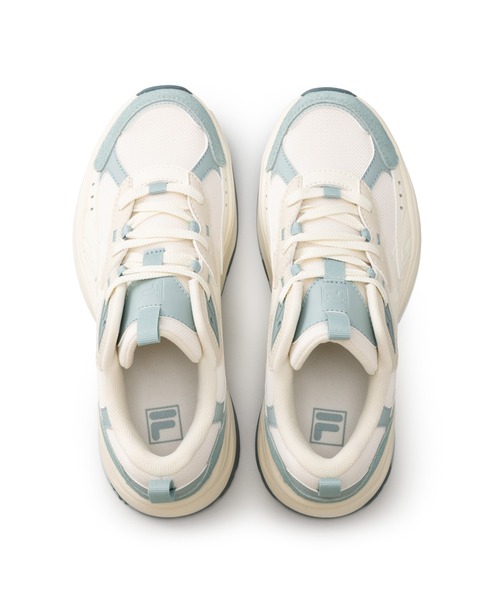 FILA(フィラ)の「WAVY BLOCK(スニーカー・レディース・ホワイト×ブルー・23.5cm/24.0cm/24.5cm/25.0cm/25.5cm/26.0cm/23.0cm)」の2枚目の写真