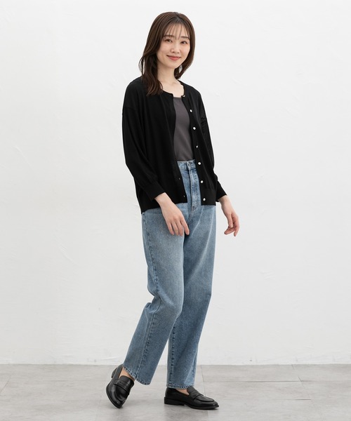 Honeys(ハニーズ)の「8分袖シアーカーディガン(カーディガン/ボレロ・レディース・ブルー/ブラック/アイボリー/レッド/モカ・M/LL/L)」の8枚目の写真