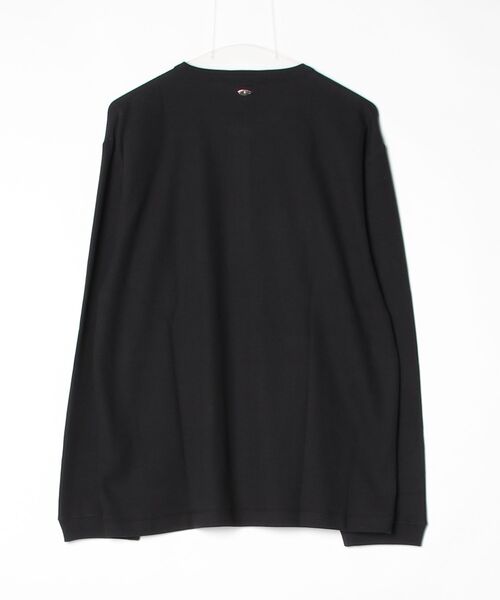 NANO universe(ナノユニバース)の「「ASSEMBLANC」 ドロップニードルリブ ヘンリーネック(Tシャツ/カットソー・メンズ・オフホワイト/ブラック・L/M)」の3枚目の写真