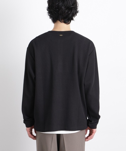 NANO universe(ナノユニバース)の「「ASSEMBLANC」 ドロップニードルリブ ヘンリーネック(Tシャツ/カットソー・メンズ・オフホワイト/ブラック・L/M)」の19枚目の写真