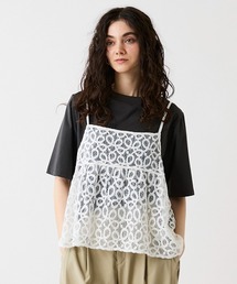 leswel（レスウェル）の「【WEB/一部店舗限定】【M～5L】レーシーキャミブラウス（シャツ/ブラウス）」