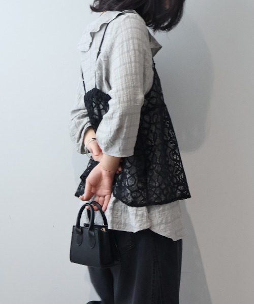 leswel（レスウェル）の「【WEB/一部店舗限定】【M～6L】レーシーキャミブラウス（シャツ/ブラウス・レディース・オフホワイト/ブラック・L/LL/3L/4L/5L/M）」の18枚目の写真