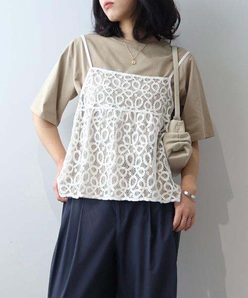 leswel（レスウェル）の「【WEB/一部店舗限定】【M～6L】レーシーキャミブラウス（シャツ/ブラウス・レディース・オフホワイト/ブラック・L/LL/3L/4L/5L/M）」の21枚目の写真