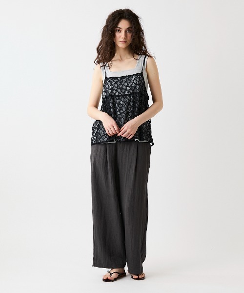 leswel（レスウェル）の「【WEB/一部店舗限定】【M～6L】レーシーキャミブラウス（シャツ/ブラウス・レディース・オフホワイト/ブラック・L/LL/3L/4L/5L/M）」の9枚目の写真