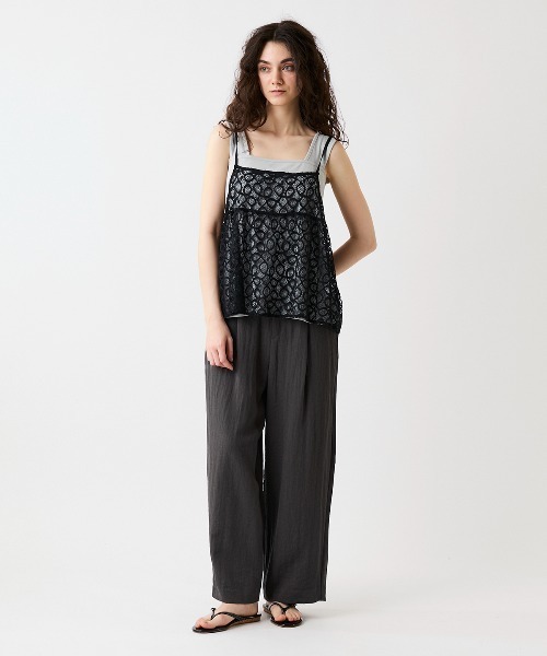 leswel（レスウェル）の「【WEB/一部店舗限定】【M～6L】レーシーキャミブラウス（シャツ/ブラウス・レディース・オフホワイト/ブラック・L/LL/3L/4L/5L/M）」の10枚目の写真
