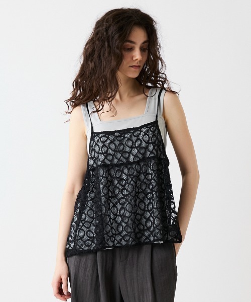 leswel（レスウェル）の「【WEB/一部店舗限定】【M～6L】レーシーキャミブラウス（シャツ/ブラウス・レディース・オフホワイト/ブラック・L/LL/3L/4L/5L/M）」の11枚目の写真